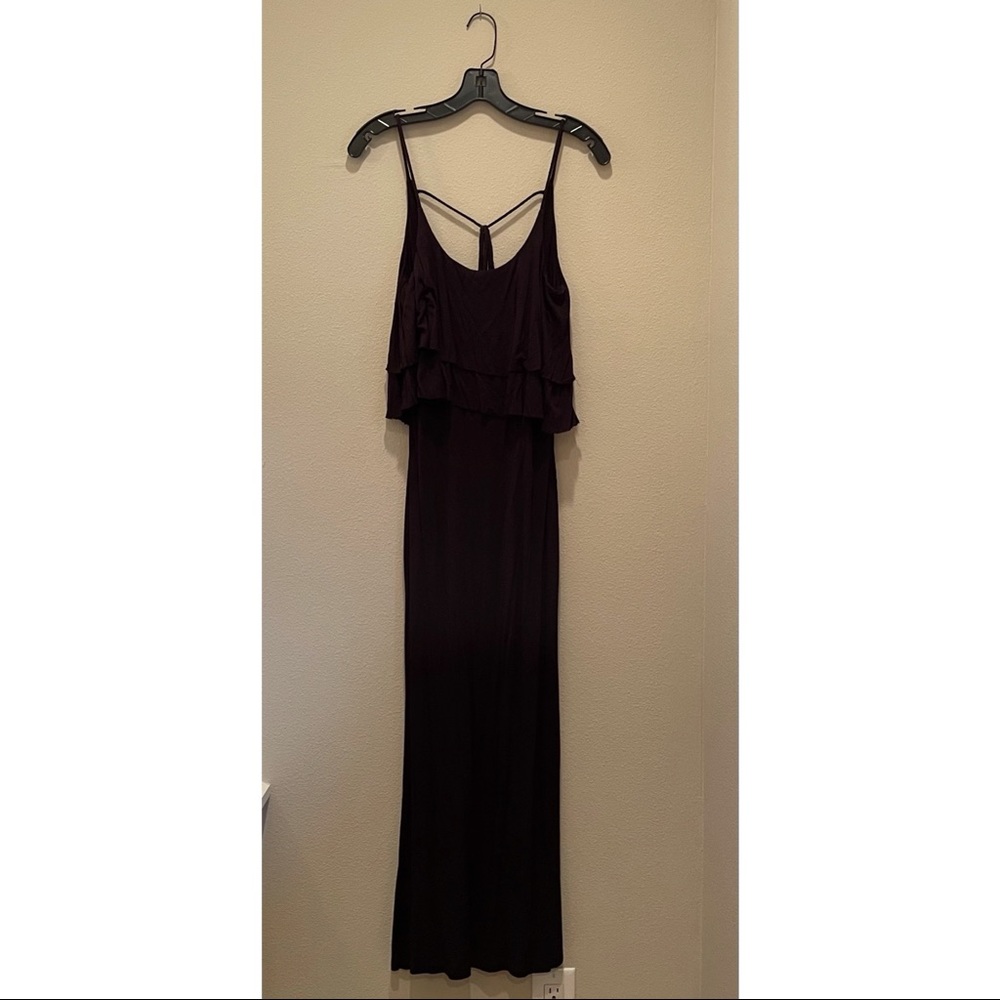 UO hidden heart maxi dress with flutter & back tie